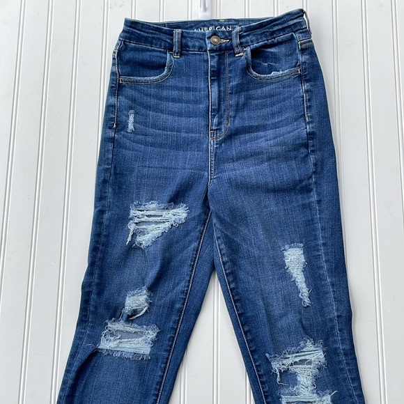 AMERICAN EAGLE WOMENS CURVY SUPER HI-RISE JEGGINGS JEANS SIZE 6 - Picture 3 of 8